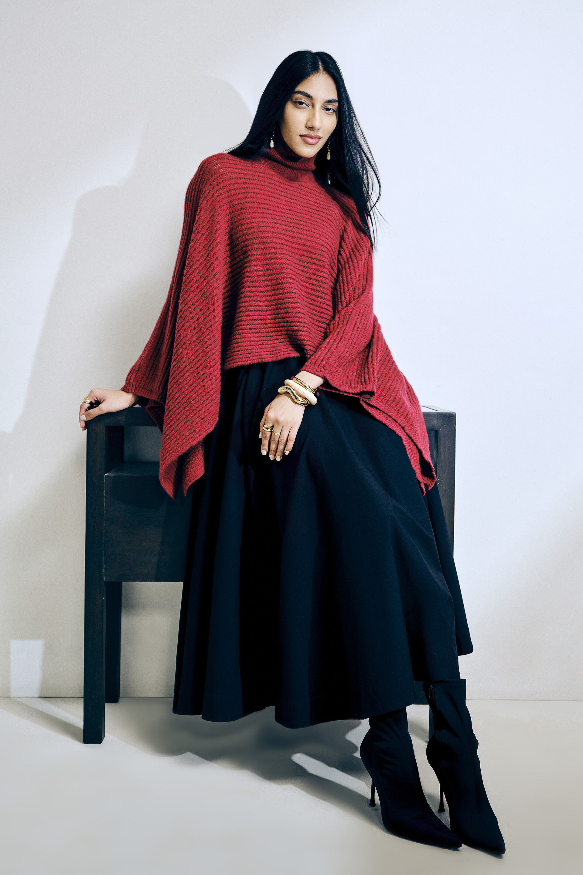 Deep Carmine Red Sweater, Wine, image 5